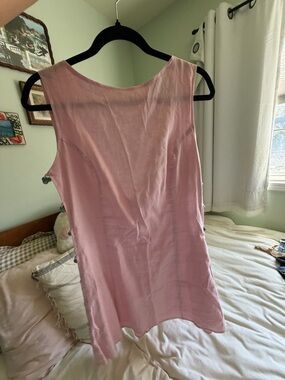 VRG GIRL Tia Linen Mini Dress Blush